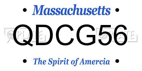 QDCG56 Massachusetts License Plate