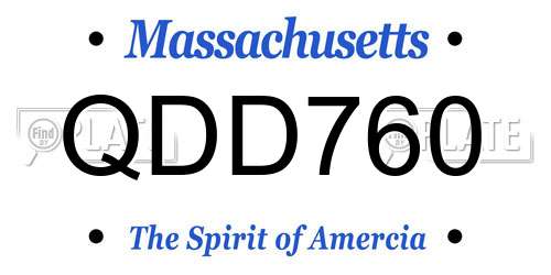 QDD760 Massachusetts License Plate