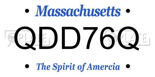 QDD76Q Massachusetts License Plate