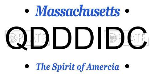 QDDDIDC Massachusetts License Plate