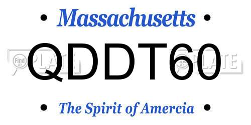 QDDT60 Massachusetts License Plate