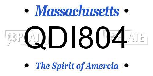 QDI804 Massachusetts License Plate