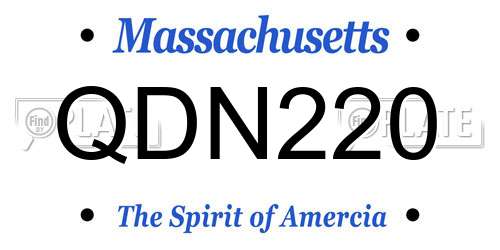 QDN220 Massachusetts License Plate