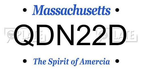 QDN22D Massachusetts License Plate