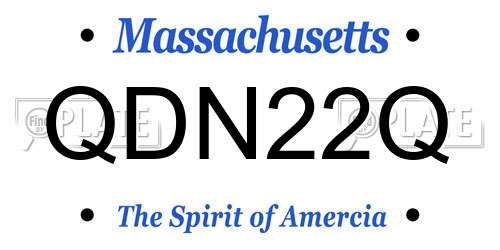 QDN22Q Massachusetts License Plate