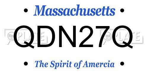 QDN27Q Massachusetts License Plate