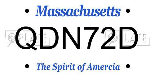 QDN72D Massachusetts License Plate