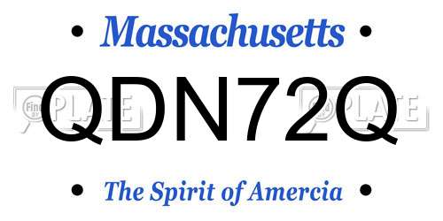 QDN72Q Massachusetts License Plate