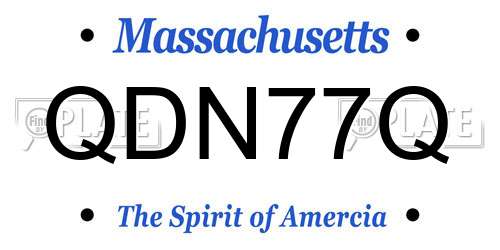 QDN77Q Massachusetts License Plate