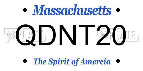 QDNT20 Massachusetts License Plate