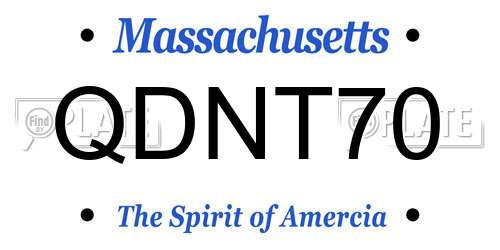 QDNT70 Massachusetts License Plate