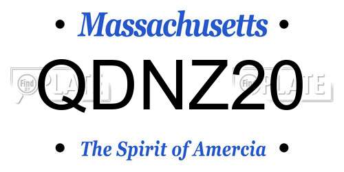 QDNZ20 Massachusetts License Plate