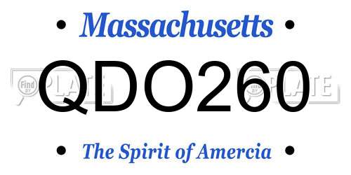 QDO260 Massachusetts License Plate
