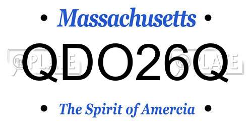 QDO26Q Massachusetts License Plate