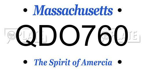 QDO760 Massachusetts License Plate