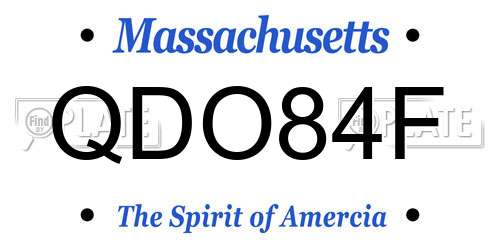 QDO84F Massachusetts License Plate