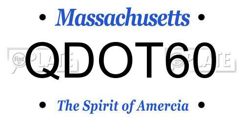 QDOT60 Massachusetts License Plate