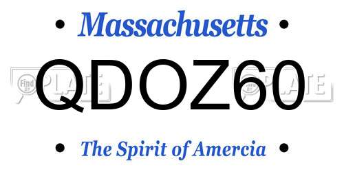 QDOZ60 Massachusetts License Plate