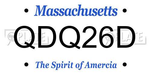 QDQ26D Massachusetts License Plate