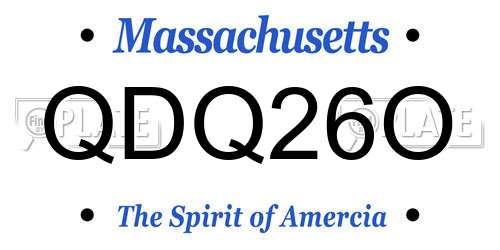 QDQ26O Massachusetts License Plate