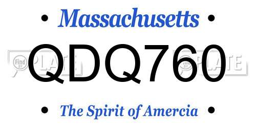 QDQ760 Massachusetts License Plate