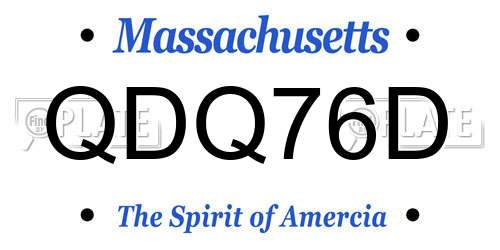 QDQ76D Massachusetts License Plate