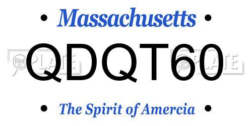 QDQT60 Massachusetts License Plate