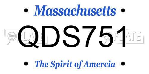 QDS751 Massachusetts License Plate