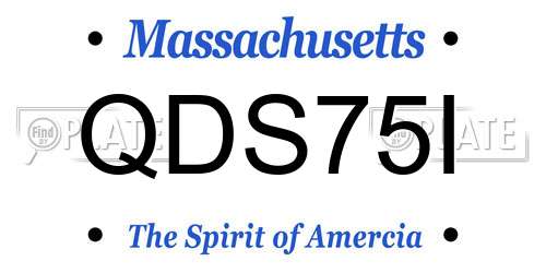 QDS75I Massachusetts License Plate