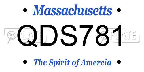 QDS781 Massachusetts License Plate