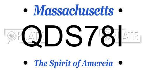 QDS78I Massachusetts License Plate