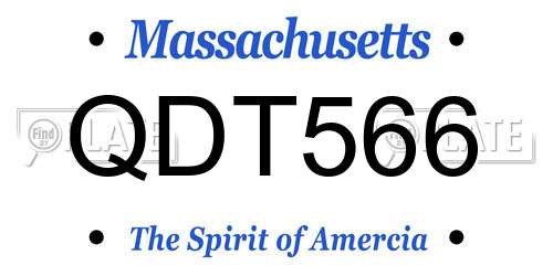 QDT566 Massachusetts License Plate