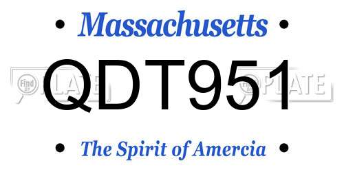 QDT951 Massachusetts License Plate
