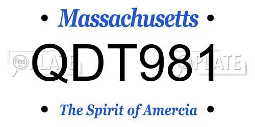 QDT981 Massachusetts License Plate