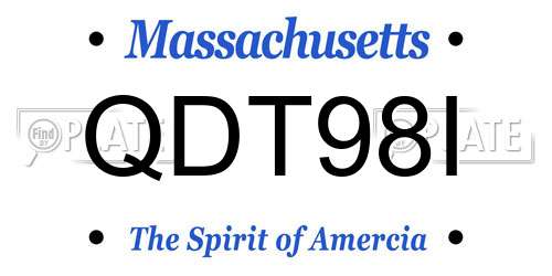QDT98I Massachusetts License Plate
