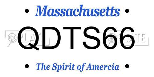 QDTS66 Massachusetts License Plate