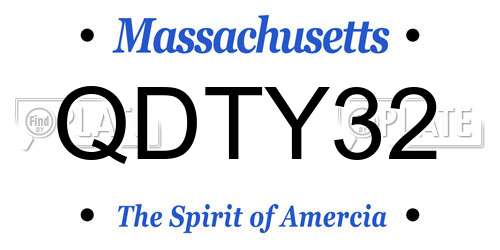 QDTY32 Massachusetts License Plate