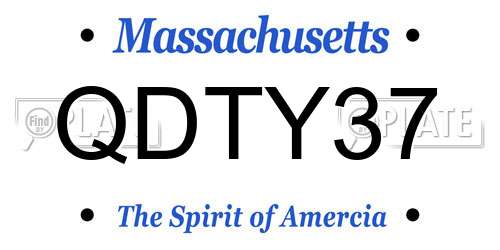 QDTY37 Massachusetts License Plate