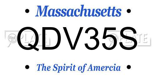 QDV35S Massachusetts License Plate
