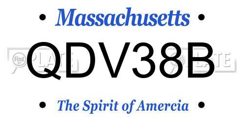 QDV38B Massachusetts License Plate