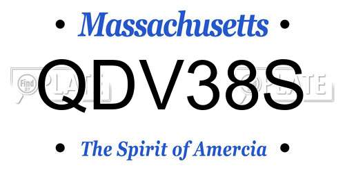 QDV38S Massachusetts License Plate