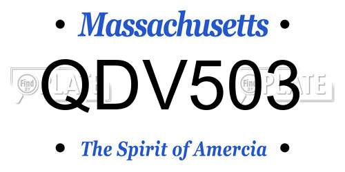 QDV503 Massachusetts License Plate