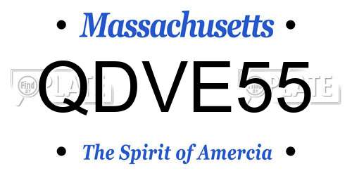 QDVE55 Massachusetts License Plate