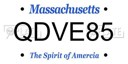 QDVE85 Massachusetts License Plate