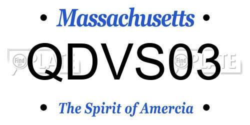 QDVS03 Massachusetts License Plate