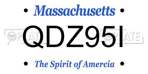 QDZ95I Massachusetts License Plate