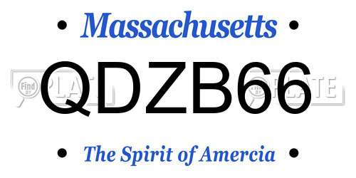 QDZB66 Massachusetts License Plate