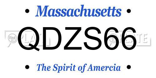 QDZS66 Massachusetts License Plate