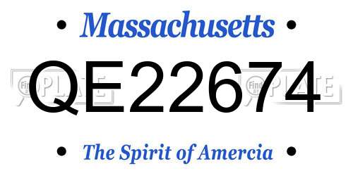 QE22674 Massachusetts License Plate