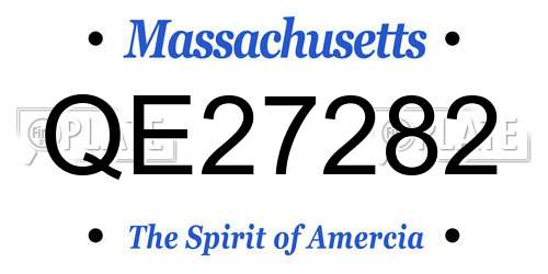 QE27282 Massachusetts License Plate